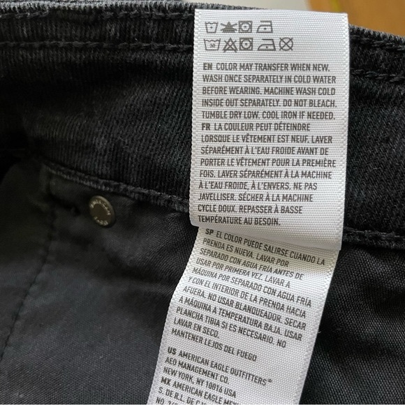 American Eagle Button Front Denim Mini Skirt Washed Black - Picture 6 of 8